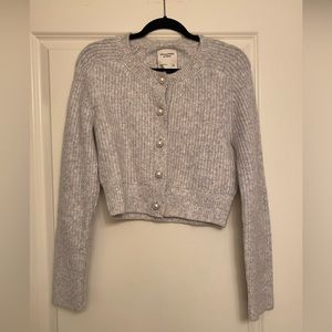 Abercrombie Gray Sweater with Pearl Buttons
